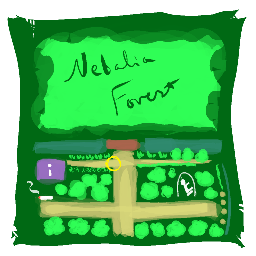 Map of the area around the Gate of the Nebalia Forest Preserve.